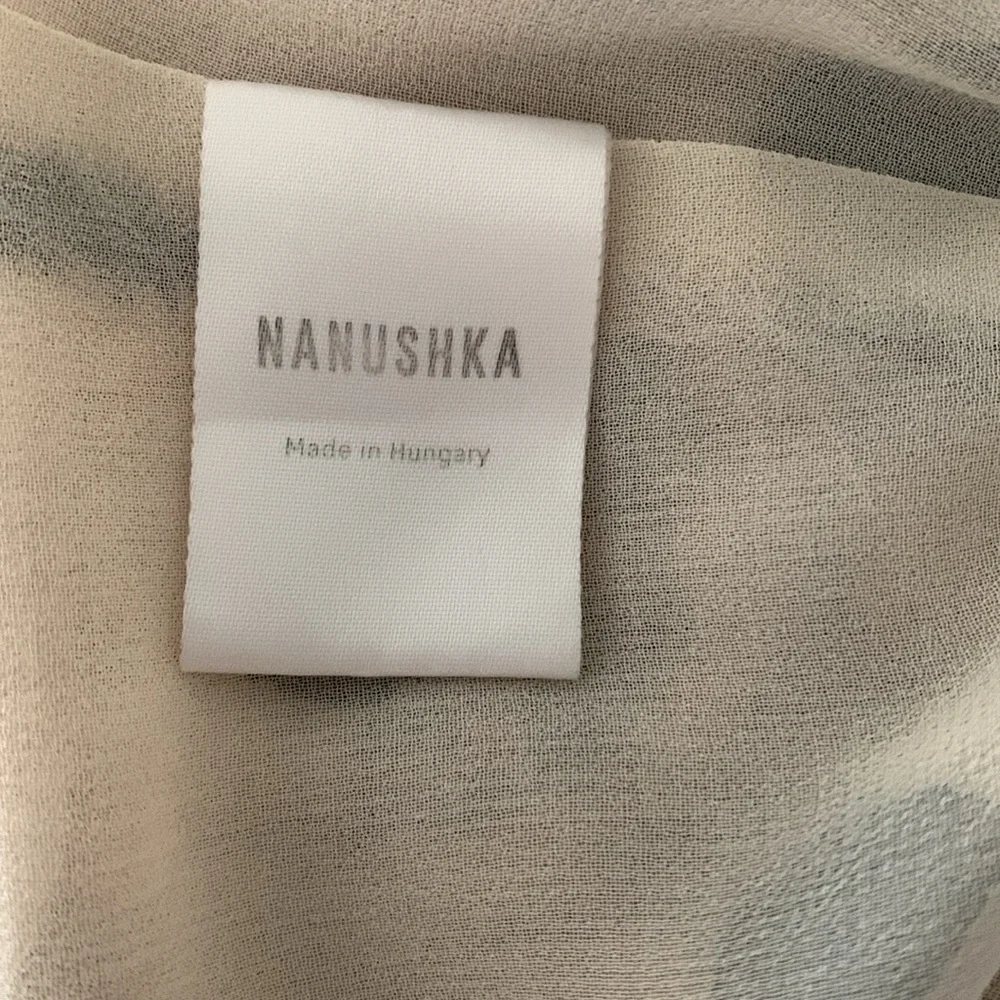 Nanushka Amulet Cream Dot Blouse Size M - Picture 8 of 9